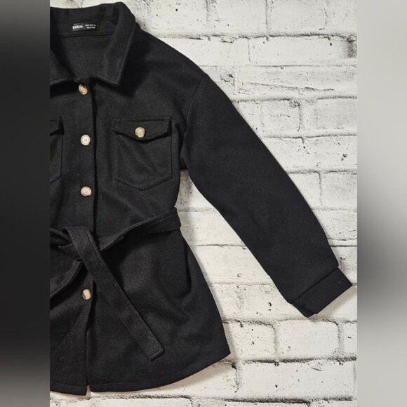 SHEIN Clasi Flap Detail Single Breasted Belted Overcoat - Picture 6 of 10